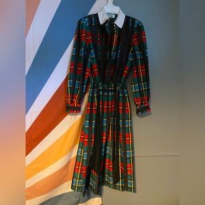 VTG Ciao ltd black, green and red plaid school girl dress